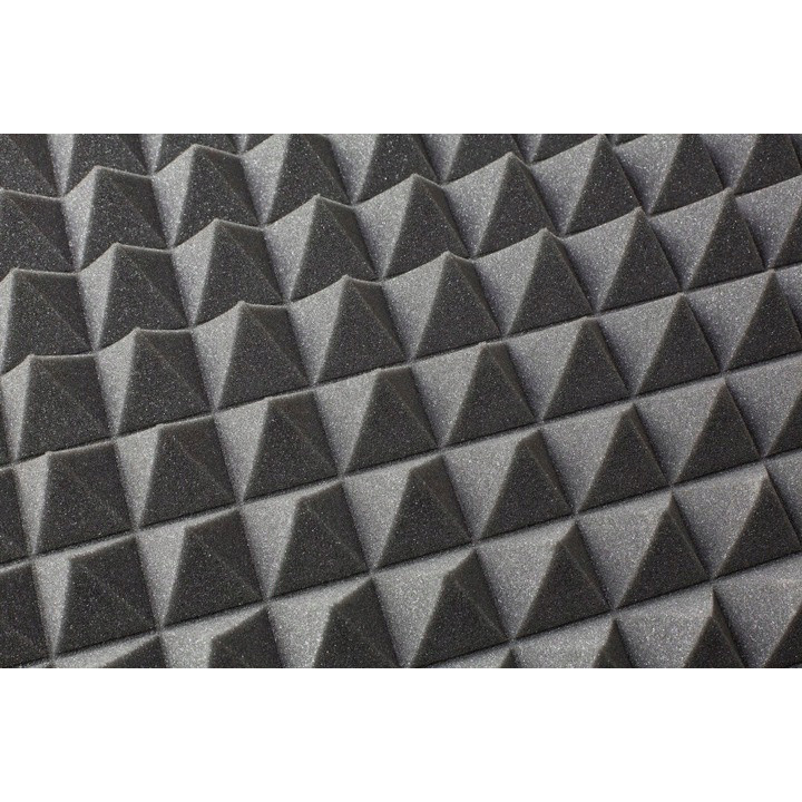 schiuma acustica fonoassorbente PIRAMIDE 60mm 200x100cm senza colla ignifuga