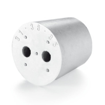 Gumová zátka fi 35/29 mm, výška 30 mm, s 2 otvormi 6 mm - tesniaca zátka z prírodnej gumy