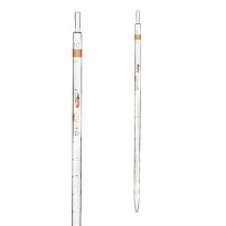 Vícedimenzionální pipeta, 10 ml, třída B, hnědá stupnice, "0" nahoře