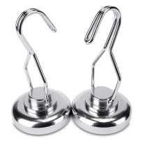 Neodymový magnet s otočným háčikom, priemer 36 mm, trieda N35 – sada 2 ks