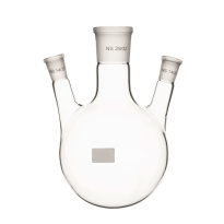 Guľatá trojhrdlá banka 250 ml, hlavné hrdlo 29/32, 2x 14/23 šikmé, borosilikátové sklo