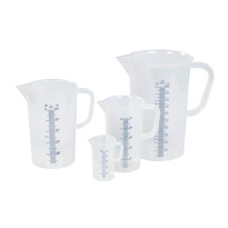 Laboratórna kadička PP 5000 ml s uchom a vypuklou modrou stupnicou