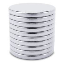 Neodymové magnety valcové 20×2 mm, trieda N45 – 10 ks