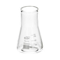 Banka Erlenmeyerova (kužeľová) 50 ml, široké hrdlo, borosilikátové sklo