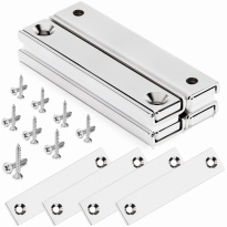 Neodýmový platňový magnet s otvormi na skrutku 60×13,5×5 mm, s podložkami – 4 ks