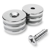 Neodýmový prstencový magnet s otvorom pre skrutku 20×3 mm – 6 ks