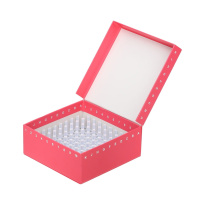 Kartónová krabička na skúmavky 100 miest, výška 54 mm, červená - ID-Color™ CryoKING