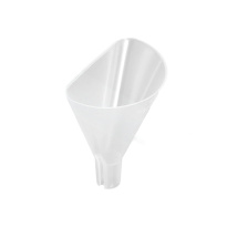 Polokruhový trychtýř z PP, průměr 75 mm, pro broušené spoje 29/32 – výška nožičky 30 mm, laboratorní