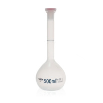 Měrná banka z PP se skleněnou zátkou 24/29, třída B – 1000 ml, ISO 384