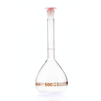 Odměrná skleněná láhev, 100 ml, třída B, hnědá stupnice, brusné spojení 14/23