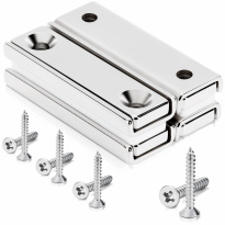 Neodymový doštičkový magnet s otvormi na skrutky 40×13,5×5 mm – sada 4 ks
