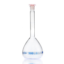 Dávkovací skleněná banka, 25 ml, třída B, modrá stupnice, broušené spojení 10/19 – NewLine