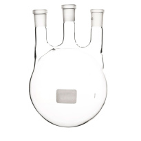 Banka guľatodenná trojhrdlová 500 ml, NZ 29/32, 2x NZ 14/23, rovné bočné hrdlá, borosilikátové sklo BORO 3.3