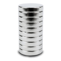 Neodýmové magnety valcové 10×2 mm, trieda N45 – sada 10 ks