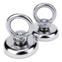 Neodymový magnet s úchytom 50 kg, trieda N52, závit M6 – 2 ks