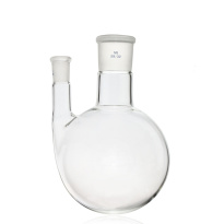 Dvouhrdlá banka s kulatým dnem, přímá hrdla, 250 ml, brus 29/32 a 14/23 borosilikátové sklo (BORO 3.3)