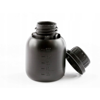 Láhev HDPE 100 ml černá s víčkem s plombou