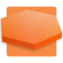 Pannello acustico esagonale arancione 50x50 cm spessore 5cm esagono