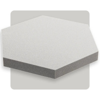 Pannello acustico esagonale grigio chiaro 50x50 cm spessore 5cm esagono