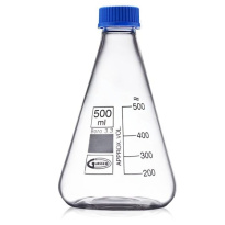 Flacon conique 150 ml avec bouchon, verre borosilicaté