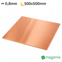 Lamina di rame 500x500x0,8 mm