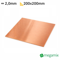 Lamiera di rame 200x200x2,0 mm