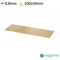 Mosaz plech 100x50x0,8 mm