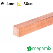 Barra quadra piena in rame 04x04mm 30cm