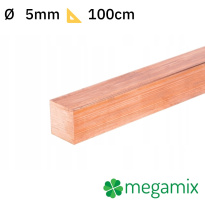 Barra quadra piena in rame 05x05mm 100cm