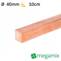 Barra quadra piena in rame 40x40mm 10cm