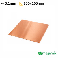 Rézlemez 0,1mm mérete 100x100mm