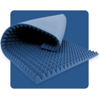 Pannello acustico in schiuma Piramide 200×100 cm 5 cm blu