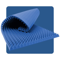 Pannello acustico in schiuma Piramide 200×100 cm 8 cm blu