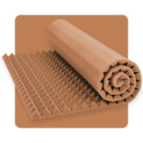 Pannello acustico in schiuma Piramide 200×100 cm 6 cm marrone