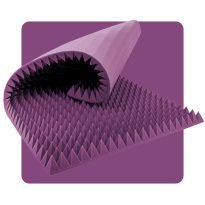 Pannello acustico in schiuma Piramide 200×100 cm 8 cm viola