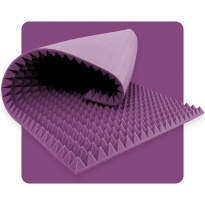 Pannello acustico in schiuma Piramide 200×100 cm 5 cm viola