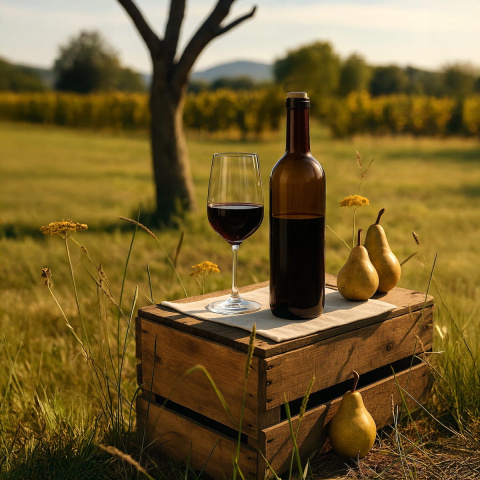 Bottiglia di vetro per vino 750ml marrone