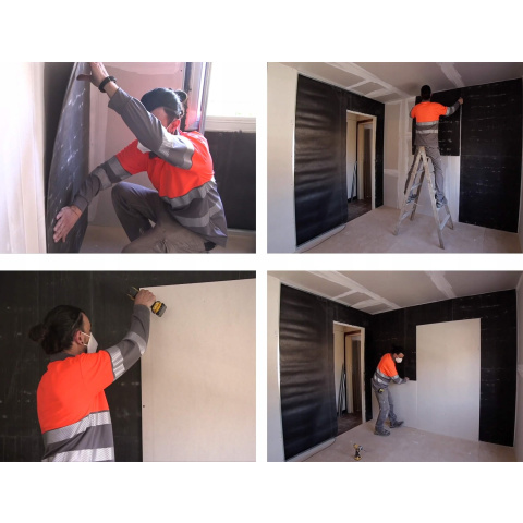 Antivibrations-Gummimatte als Unterlage für Wand und Decke, 3mm 25x100cm PGB03