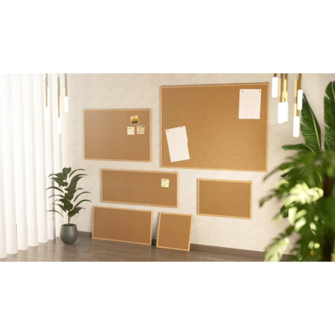 Korková tabuľa 120x90cm s drevorámom + darček pinety, samoregenerujúci korok