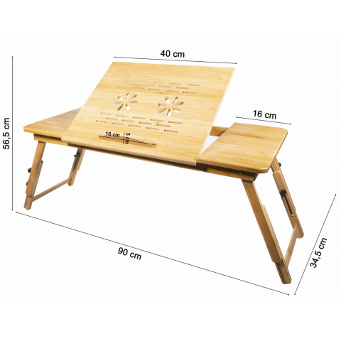 Bambusz jegyzetfüzet asztal XL 90x34x56cm