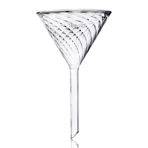 Laboratórny sklenený lievik s drážkami na rýchlu filtráciu, priemer 100 mm – BORO 3.3