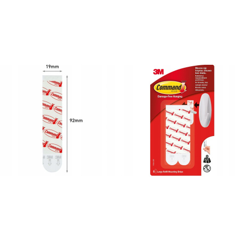 Command upevňovacie pásiky veľké - L (6 ks)
