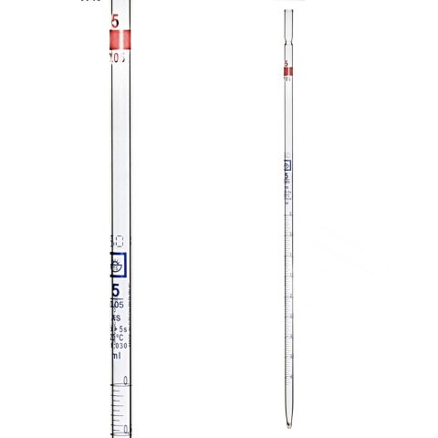 Pipeta viacrozmerová, 5 ml (0,05 ml), trieda AS, modrá stupnica, s certifikátom