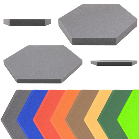 Akustický panel šestiúhelník světle šedý 50x50 cm tloušťka 3cm hexagon