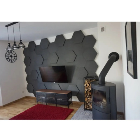 Akustický panel šestiúhelník světle šedý 50x50 cm tloušťka 3cm hexagon
