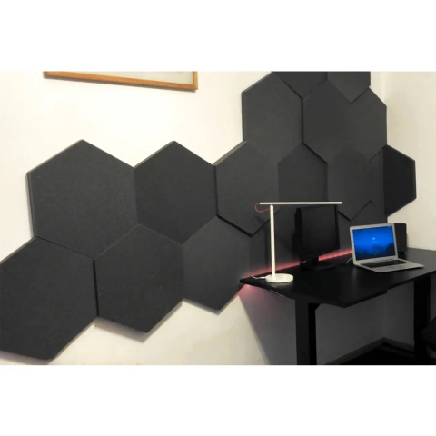 Akustický panel šestiúhelník světle šedý 50x50 cm tloušťka 3cm hexagon