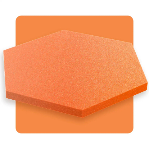 Akusztikus panel hatszög narancssárga 50x50 cm vastagság 3 cm hexagon