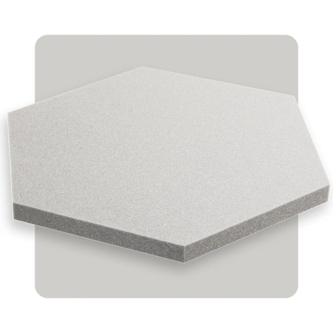 Akustický panel šestiúhelník světle šedý 50x50 cm tloušťka 3cm hexagon
