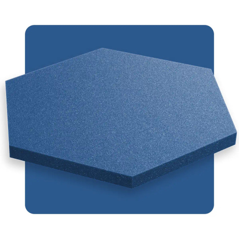 Akustický panel šesťuholník modrý 50x50 cm hrúbka 3cm hexagon