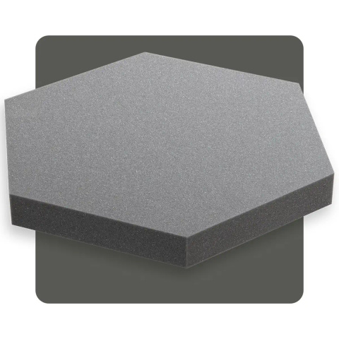 Akustický panel šesťuholník sivý 50x50 cm hrúbka 5cm hexagon